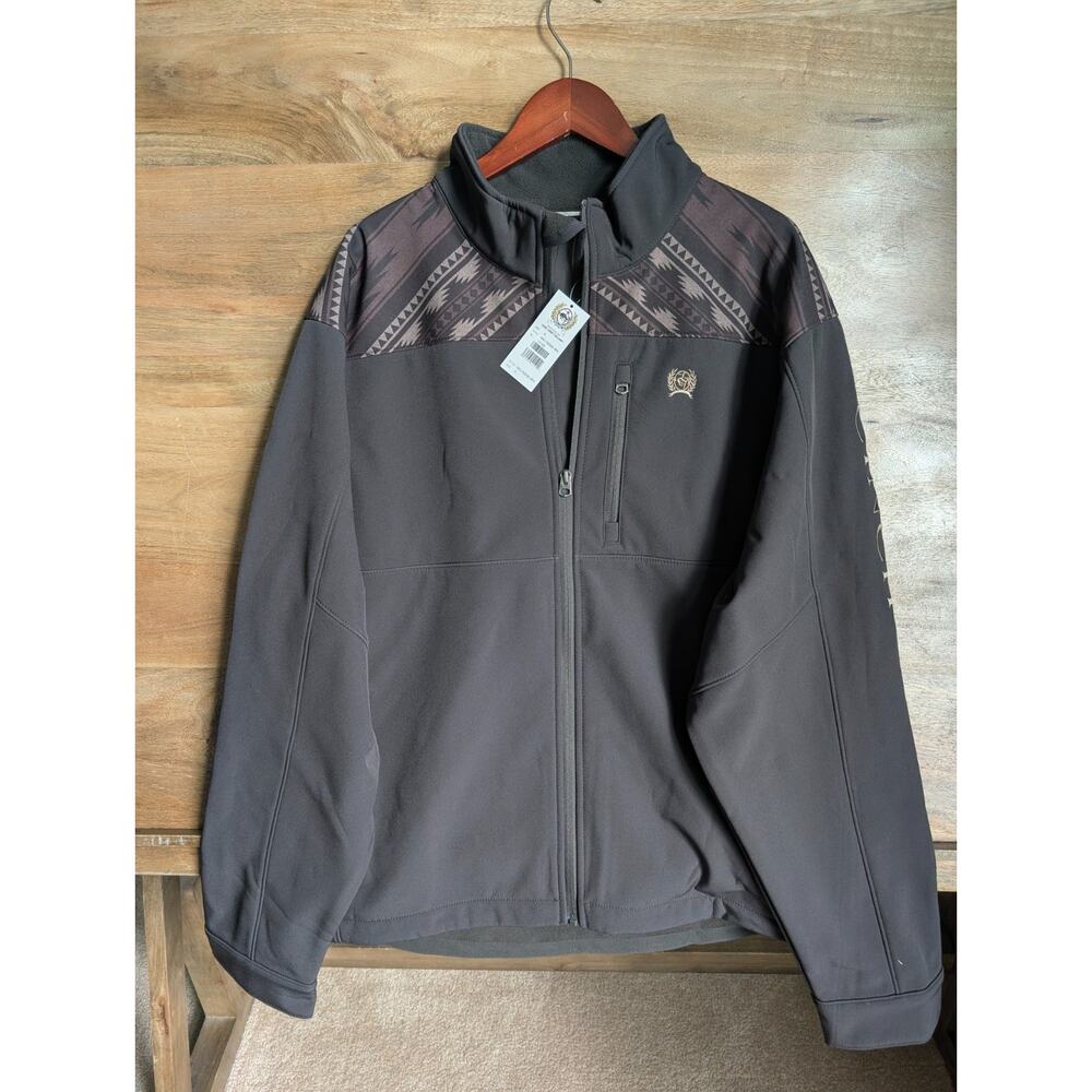 NWT Cinch Jeans Jacket Mens XL Brown Aztec Print Water Resistance Full Zip